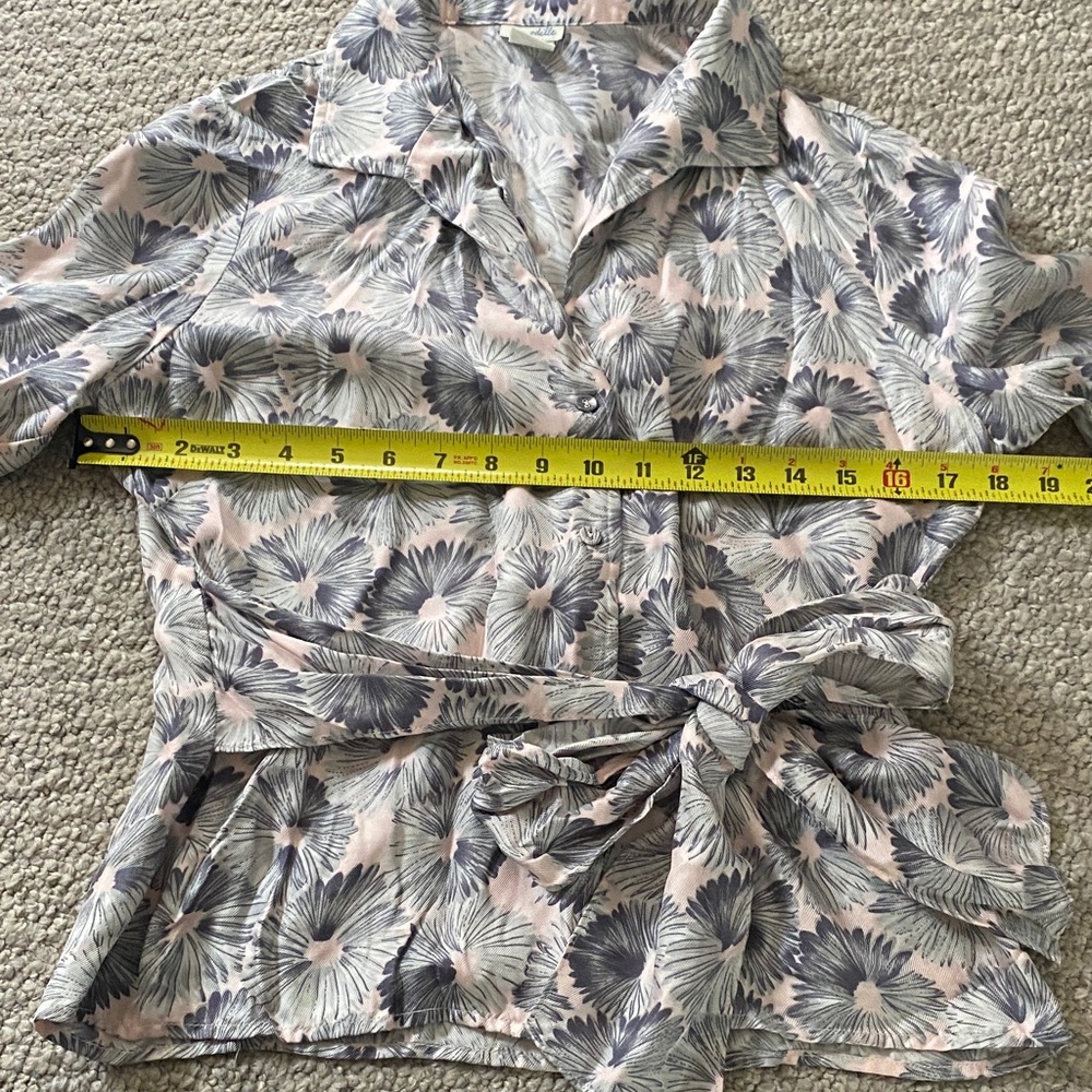Anthropologie odille Floral Blouse - Pink mint green and Gray size 8 - Picture 3 of 8